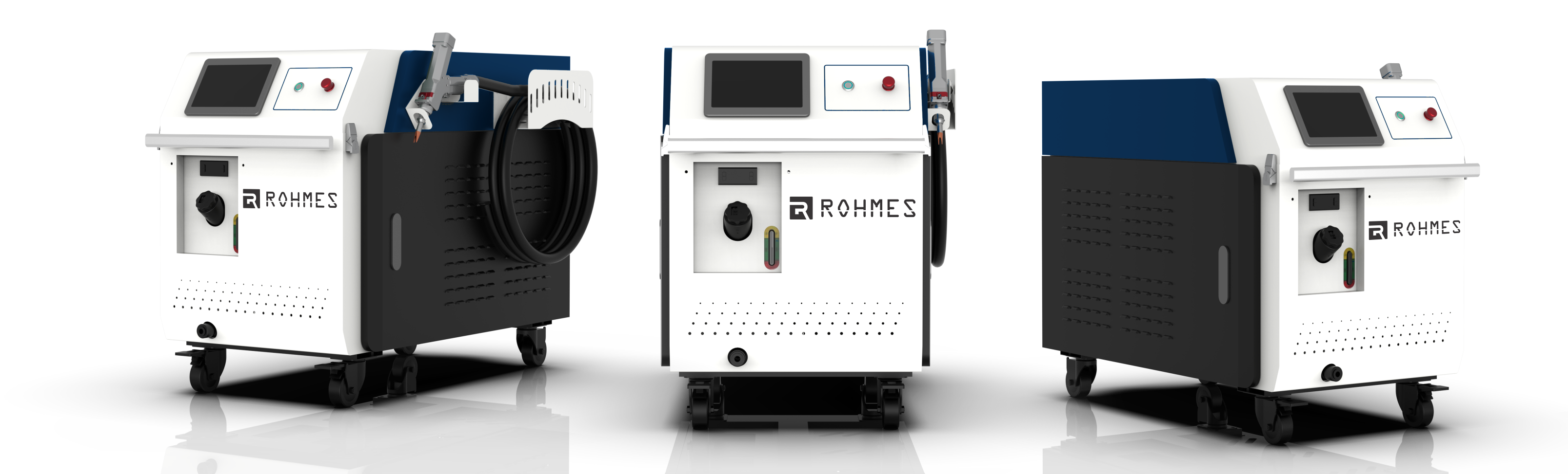 Linha de solda a laser de fibra óptica Rohmes — arame simples, arame duplo e limpeza